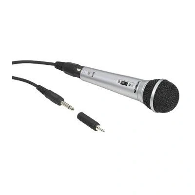 Imagen de THOMSON Micrófono dinámico con conector jack de 6,3mm o 3,5mm y xlr, cable 3metros, interruptor encendido/apagado, Color Silver.