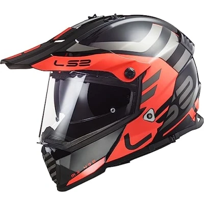 Imagen de LS2, Casco cross moto Pioneer Adventurer mat black orange, XS