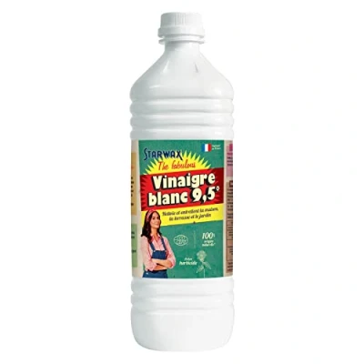 Imagen de Starwax THE FABULOUS Vinagre blanco 9,5 Multiusos, descalcificador, desodorizado, desodorante, desmantelamiento 100% de ingredientes origen natural Ecocert Fabricado en Francia 1 l