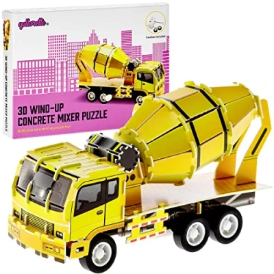 Imagen de qollorette Juguetes de Cuerda Vehiculos Construccion Juguete Educativos Hormigonera para Niños 3D Puzzle en Miniatura y Niñas