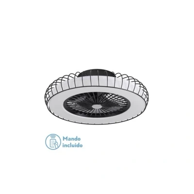 Imagen de FABRILAMP Ventilador 72w Dc Albonez Negro 5 Aspas Transp. 18x53x53cm 6 Vel. 3 Colores C/remoto, Memoria, Temp. Y Reg.Intensidad 6120lm