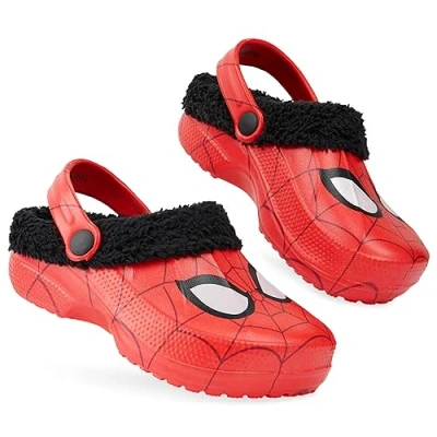 Imagen de Marvel Zuecos para Niños Spiderman Forro Polar Zuecos, Tallas de 26 a 35, Antideslizante Regalos (Rojo, 30 31)