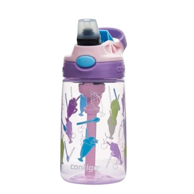 Imagen de Contigo children&#039;s drinking bottle easy Clean Autospout with straw, BPA free robust water bottle, 100% leak proof, to clean, ideal for daycare, kindergarten, school and sports, 420 ml
