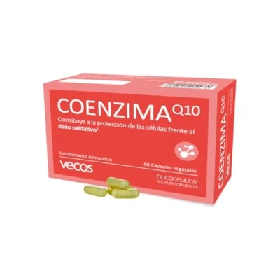 Imagen de Coenzima Q10 Vecos Antioxidante Endógeno con Vitamina C y E Potencia el Rendimiento Físico Mejora la Salud Cardiovascular 60 cápsulas