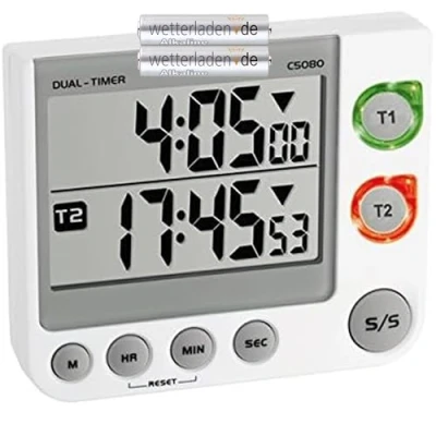 Imagen de TFA 38.2025 Avisador digital de cocina 2 tiempos (blanco con baterías)