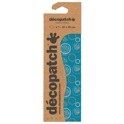 Imagen de Clairefontaine ES Décopatch C858C Bolsa de 3 hojas idénticas papel impreso Customiser Moderniser DIY y manualidades 30 x 40 cm