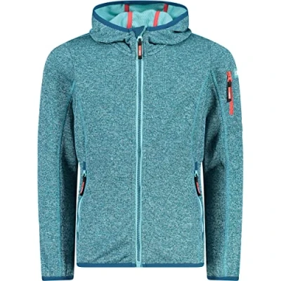 Imagen de CMP Chaqueta infantil Knit Tech con capucha fija, Agua más oscura, 110