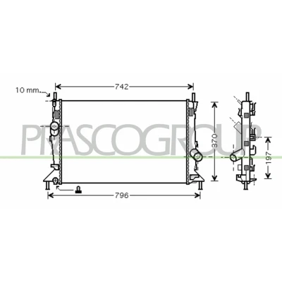 Imagen de PRASCO FD424R003 Radiador, refrigeración del motor Aluminio 670 368 16 Aletas soldadas FORD: FOCUS 2, C Max, 2 Cabriolet