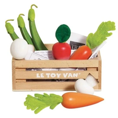 Imagen de Le Toy Van TV182 juego educativo para niños a partir de 2 años caja verduras juguete madera, juguetes Montessori, ecológico en madera FSC y colores al agua