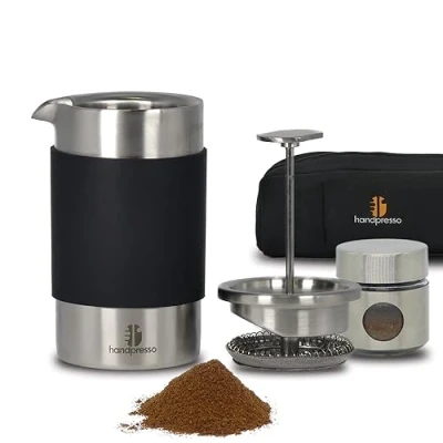 Imagen de Handpresso cafetera francesa Travel Press Prensa de viaje thermo inox con estuche french 0,35L (2 3 tazas) recipiente café molido