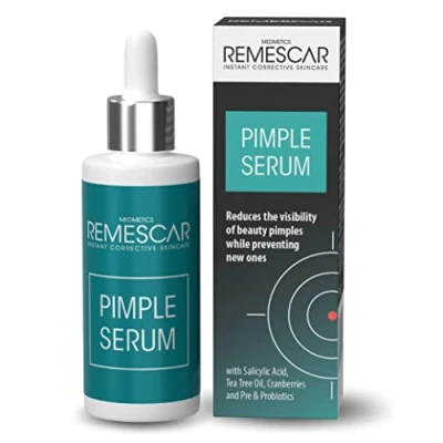 Imagen de Remescar Serum Facial para Espinillas 30ml Reduce la Visibilidad de las Espinillas. Evita Nuevas y Granos Ácido Salicílico, Aceite Árbol té Arándanos