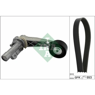 Imagen de INA 529 0503 10 Juego de correas trapeciales poli V Revisar/sustituir poleas libres del alternador PEUGEOT: 5008 I, 3008 2008 Familiar