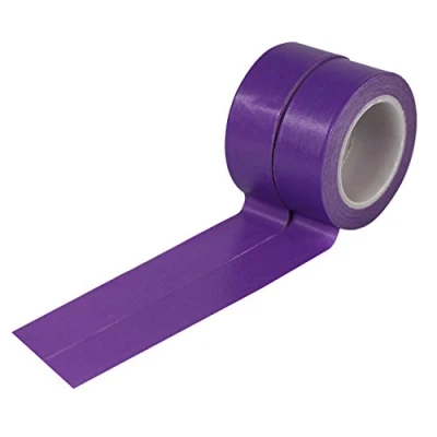 Imagen de UOOOM 2pcs Washi Cintas tapes Decorativas de Colores Cinta Enmascarar para DIY (Púrpura)
