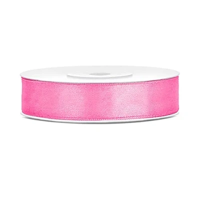 Imagen de Cinta de satén poliéster con lazo y embalaje regalo 6/12/25/38/50/100 mm x 25 m (Tamaño 12mm 25m Color Rosa)