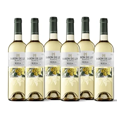 Imagen de Baron de Ley Blanco, Vino blanco DOC Rioja, Variedad Viura y Malvasia, Fresco largo, Caja 6 botellas, 750 ml