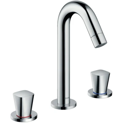 Imagen de Hansgrohe 71133000 Logis 150 Grifo de Lavabo 3 Agujeros, con vaciador automático, Cromo