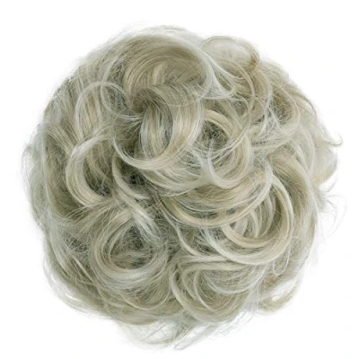 Imagen de CAISHA XL Postizo Coletero Lazo Para El Pelo Voluminoso Ondulado Cabello Sintético Rubio Claro G12E