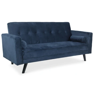Imagen de Sofá Cama Slow terciopelo azul Menzzo