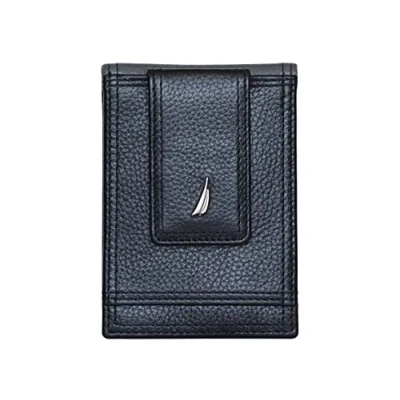 Imagen de Nautica Cartera de Cuero Plegable para Hombre, Dos Tonos, Negro/Gris, Taglia Unica