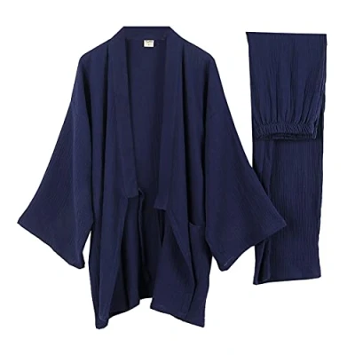 Imagen de un brand Kimono japonés para Hombre, Pijama Informal Suelto el hogar, Ropa de Dormir, Talla L O63