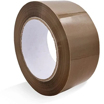 Imagen de RAYLU PAPER Cinta de Embalaje para Sellar Cajas Cartón y Paquete, adhesiva resistente 45 micras, Rollos Precinto 50 mm x 132m (1 unidad, Marrón)