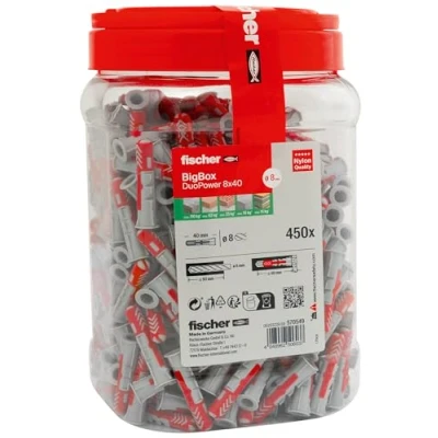 Imagen de fischer 570549 DuoPower Big Pack/BigBox, Rojo, 8 x 40