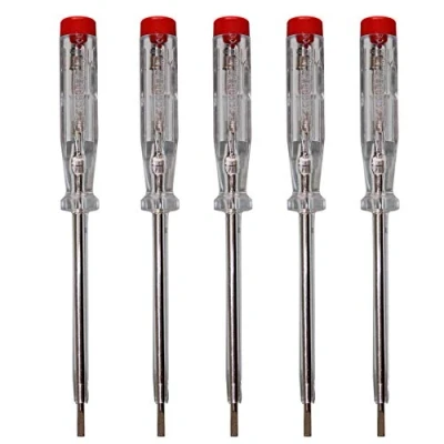 Imagen de H + Werkzeug comprobador estándar 45500 5 x de voltaje/comprobador fases hasta 250 V GS probado según VDE 0680, fabricado en Alemania, transparente/rojo, 190 mm,