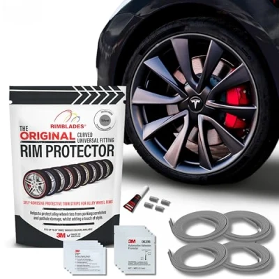 Imagen de Rimblades Original ÚLTIMOS NUEVOS Protectores de llantas aleación LUJO Protección ruedas Se adapta a 12 24 pulgadas. (Gris)