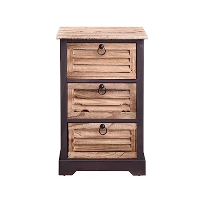 Imagen de Rebecca Mobili Mesita auxialir para baño, cómoda con 3 cajones, Madera Oscura, Muebles de Dormitorio Medidas: 63 x 40 x27 cm (AxANxF) Art. RE4549