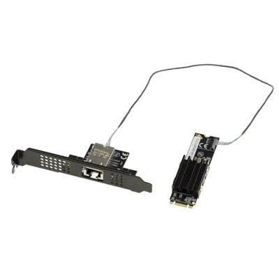 Imagen de Kalea Informatique Tarjeta controladora de Red M2 RJ45 10G LAN 10 GIGABIT ETHERNET para Puerto Tipo PCIe, Llave M o B+M con CHIPSET AQUANTIA AQC113