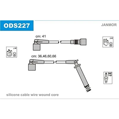 Imagen de JANMOR ODS227 Juego de Cables Encendido OPEL: Corsa B Hatchback, Astra F CC, A VAUXHALL: Mk1