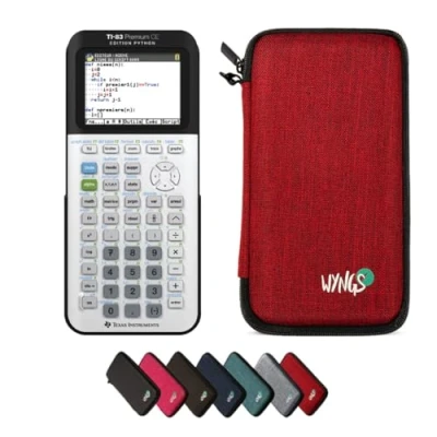 Imagen de CALCUSO Paquete Básico Rojo con Calculadora Grafica TI 83 Premium CE Python