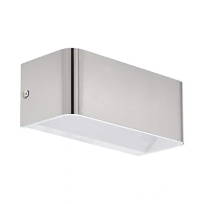 Imagen de Eglo LED lámpara de pared Sania 4, 1 luz moderna, minimalismo, foco interior aluminio, salón, pasillo en níquel mate, blanco, L 20 cm