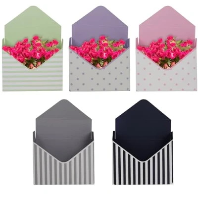 Imagen de Belle Vous Pack de 5 Caja Para Regalo Ramilletes Flores 20 x 7 14,5 cm Cajas Suministro Empaque/Envolver Bodas, Cumpleaños y del Día San Valentín