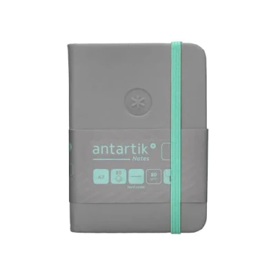 Imagen de Antartik Cuaderno con gomilla notes tapa dura a7 hojas lisas gris y turquesa 80 gr fsc.