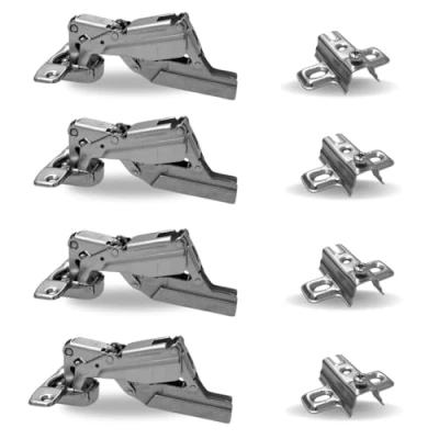 Imagen de Paquete de 4 unidades. Bisagra 180 cuello 0 9 18 Piquetas H 2 para puertas muebles gama universal (cuello 9, H0)
