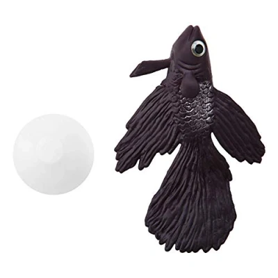 Imagen de TOPINCN Silicona Peces Artificiales Alta Simulación Realista Acuario Flotante Pecera Decoración De Adornos con Línea Ventosa(Pez Betta Marrón)
