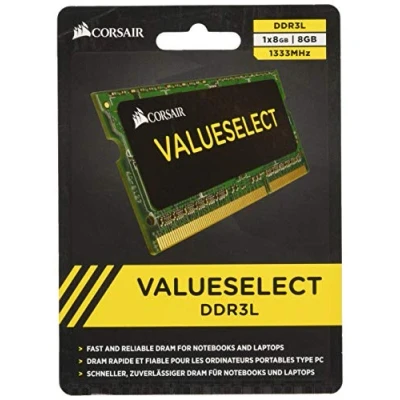 Imagen de Corsair Value Select SODIMM 8GB (1x8GB) DDR3L 1333MHz C9 Memoria para Portátiles/Notebooks Negro