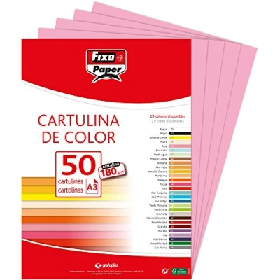 Imagen de Fixo Paper 11120353 Paquete de 50 cartulinas Tamaño A3 cartulina 180g color rosa