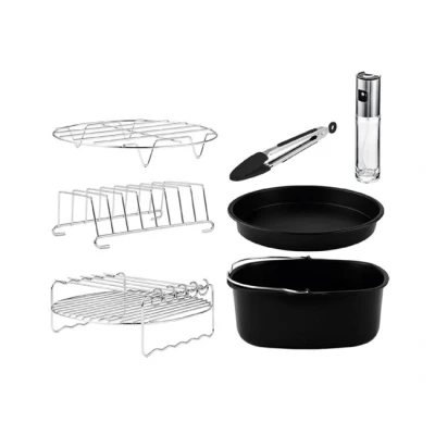 Imagen de Accesorio freidora Cecotec Cecofry Pack Accessories, 8 Accesorios, Acero inoxidable, Apto lavavajillas, Negro y Plateado