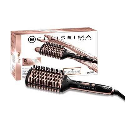 Imagen de Bellissima Imetec My Pro Magic Straight Brush PB11 100, Cepillo Alisador de Pelo, eléctrico, 3 lados externos con calor, tecnología iones, revestimiento cerámica, 160 ºC a 210