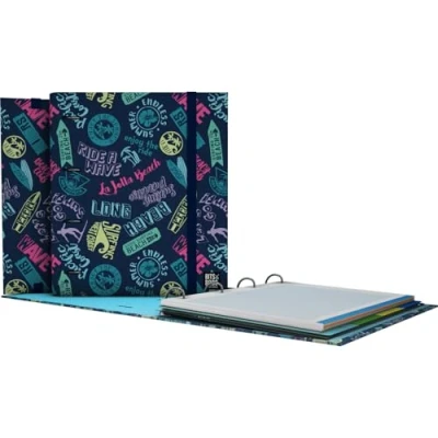 Imagen de Grafoplas Carpesano 4 Anillas a4, Beach Bits &amp; Bobs Pop Up Desing, Incluye Recambio Cuadricula 5x5 Borde Color 90g, Separadores, Sobre Transparente, Lomo Curvo Ergonómico, Carpebook