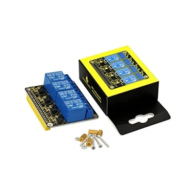 Imagen de Raspberry Pi Módulo De Placa Relé DC/AC 4 Canales 5V KEYESTUDIO Relay Shield para 2/3/4/4B