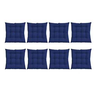 Imagen de GREATOYAR Cojines para Silla y Asiento, Decoración de Asiento Jardín Casa Terraza, Cojín Decorativo con Correas Sujeción, 9 Pespuntes, Fabricado en España, 40 x 3.5 cm, Pack 8, Azul