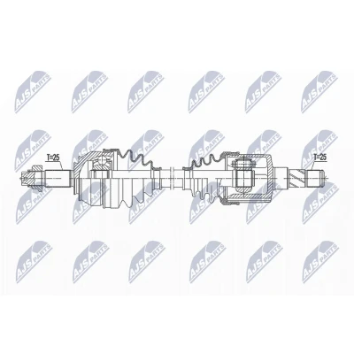 Imagen de NTY NPW FT 043 Árbol de transmisión Eje delantero, izquierda 588 83 Caja cambios manual FIAT: Grande Punto Hatchback, Evo Hatchback