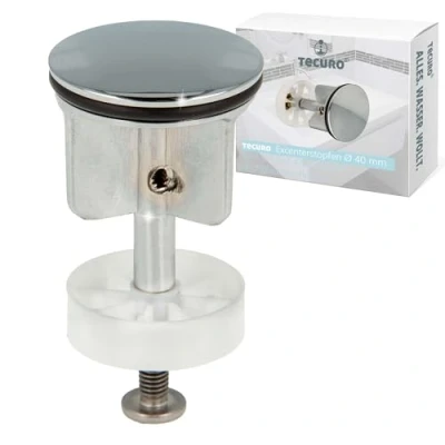 Imagen de Tecuro Tapón excéntrico de 40 mm diámetro para válvula desagüe 1 1/4 Pulgadas, Cromado Brillante