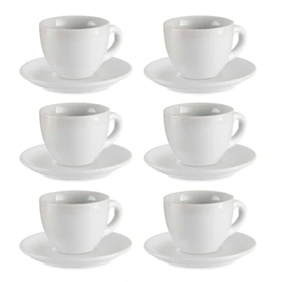 Imagen de Set 6 tazas cafe porcelana blanca c plat colección VESSIA