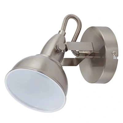 Imagen de BRILONER Lámpara de pared, diseño industrial/retro, iluminación salón clásica, E14, máx. 40 W, 15.6 x 10 cm, color Metal satinado, aplique pared interior, lampara