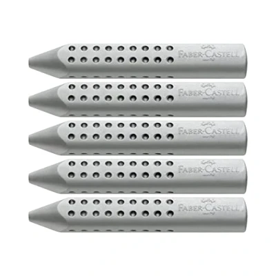 Imagen de Faber Castell 187100 Grip 2001 Goma de borrar triangular (5 unidades), color gris