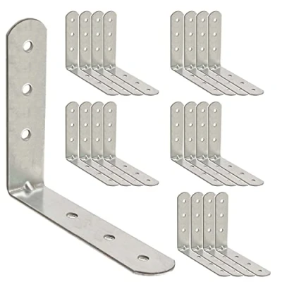 Imagen de OMIDEAS 20 x Soporte de Esquina (80 80 16) Conectores Angulo Escuadra madera ángulo Acero galvanizadas